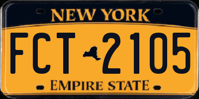 NY license plate FCT2105