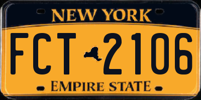 NY license plate FCT2106