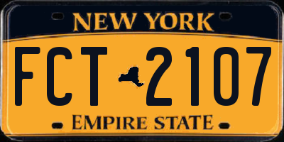 NY license plate FCT2107