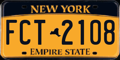 NY license plate FCT2108
