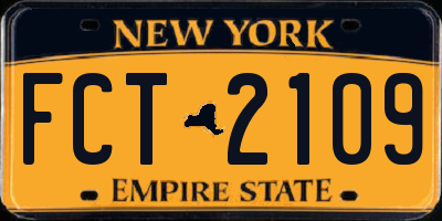 NY license plate FCT2109