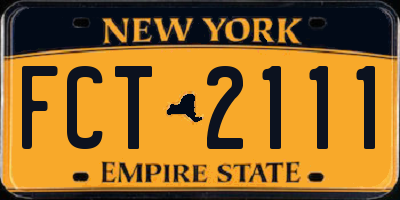 NY license plate FCT2111