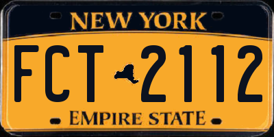 NY license plate FCT2112