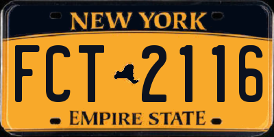 NY license plate FCT2116