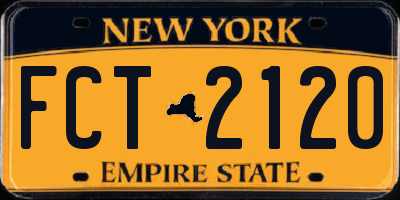 NY license plate FCT2120
