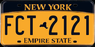 NY license plate FCT2121
