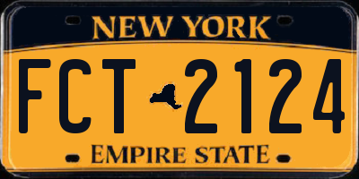 NY license plate FCT2124