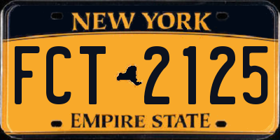 NY license plate FCT2125