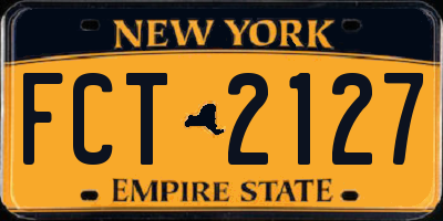 NY license plate FCT2127