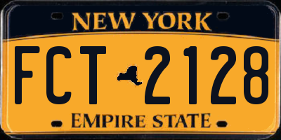 NY license plate FCT2128