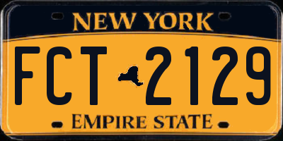 NY license plate FCT2129
