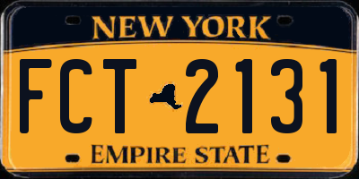 NY license plate FCT2131