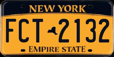 NY license plate FCT2132