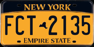 NY license plate FCT2135