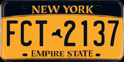 NY license plate FCT2137