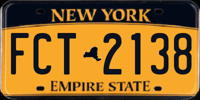 NY license plate FCT2138