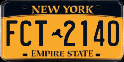 NY license plate FCT2140