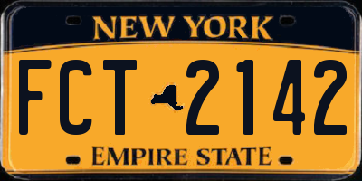 NY license plate FCT2142