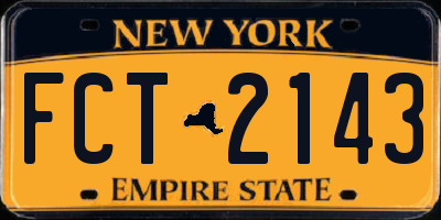 NY license plate FCT2143