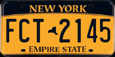 NY license plate FCT2145