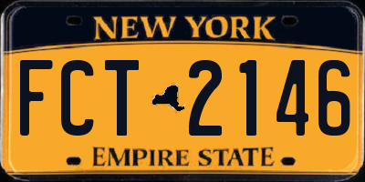 NY license plate FCT2146