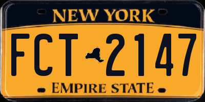 NY license plate FCT2147