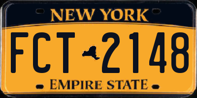 NY license plate FCT2148