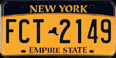 NY license plate FCT2149