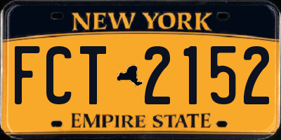NY license plate FCT2152