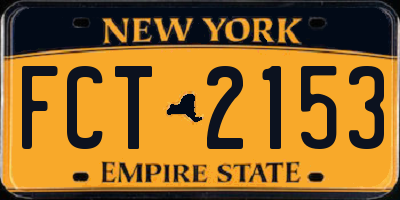 NY license plate FCT2153