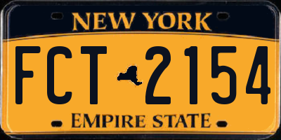 NY license plate FCT2154