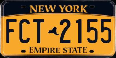NY license plate FCT2155