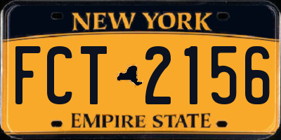 NY license plate FCT2156