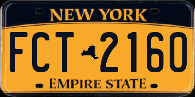 NY license plate FCT2160