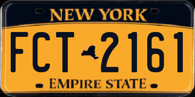 NY license plate FCT2161