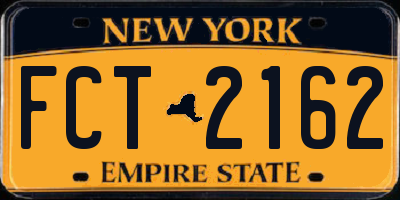 NY license plate FCT2162