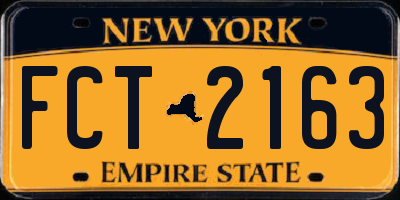 NY license plate FCT2163