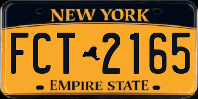 NY license plate FCT2165