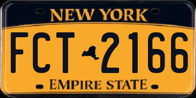 NY license plate FCT2166
