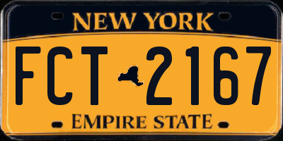 NY license plate FCT2167