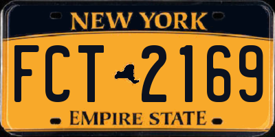 NY license plate FCT2169