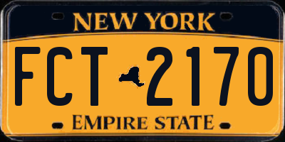 NY license plate FCT2170