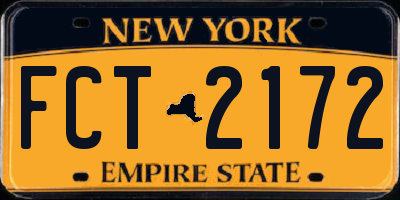 NY license plate FCT2172