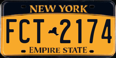 NY license plate FCT2174