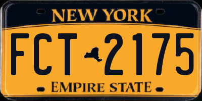 NY license plate FCT2175