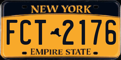 NY license plate FCT2176