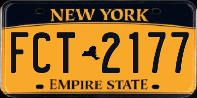 NY license plate FCT2177