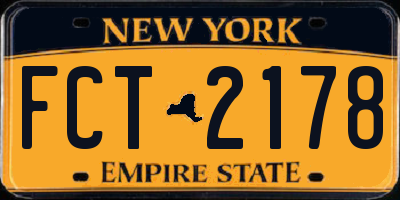 NY license plate FCT2178