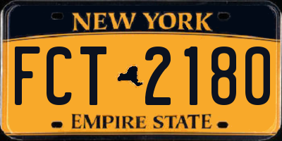 NY license plate FCT2180