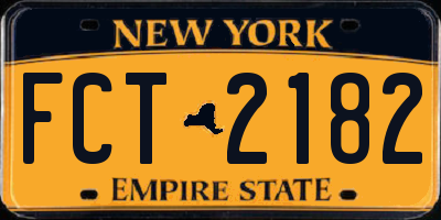 NY license plate FCT2182